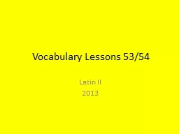 Vocabulary Lessons 53/54