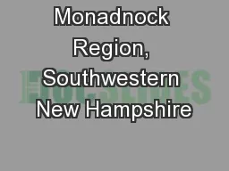 Monadnock Region, Southwestern New Hampshire