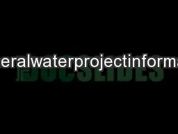 www.mineralwaterprojectinformation.org