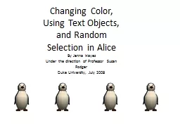 Changing Color, Using Text Objects, and Random Selection in