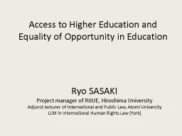 Access to Higher Education and Equality of Opportunity in E