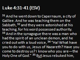 Luke 4:31-41 (ESV)