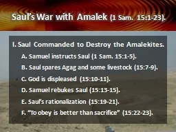 Saul’s War with