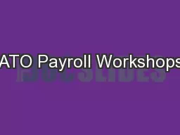 ATO Payroll Workshops