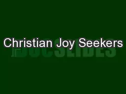 Christian Joy Seekers