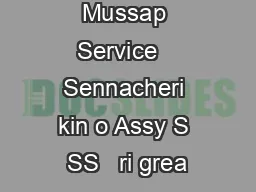 Mussap Service   Sennacheri kin o Assy S SS   ri grea