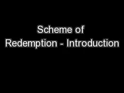 Scheme of Redemption - Introduction