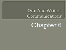 Oral And Written Communications
