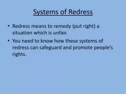 Systems of Redress