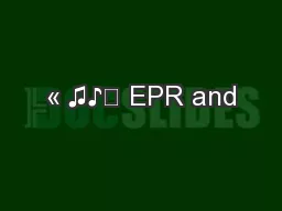 « ♫♪♬ EPR and
