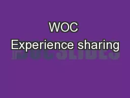 WOC Experience sharing