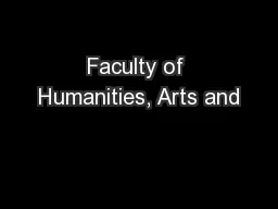 Faculty of Humanities, Arts and
