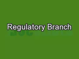 Regulatory Branch