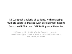 NEDA epoch analysis of patients with relapsing multiple scl