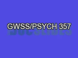 GWSS/PSYCH 357