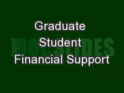 Graduate Student Financial Support