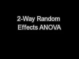 2-Way Random Effects ANOVA