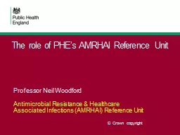 The role of PHE’s AMRHAI Reference Unit