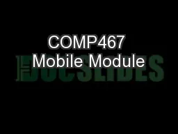 COMP467 Mobile Module