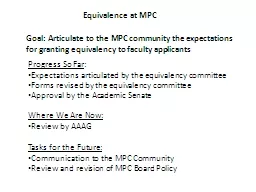 Equivalence at MPC