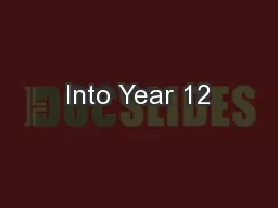 Into Year 12