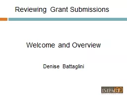Reviewing Grant Submissions