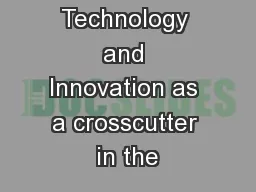 Science, Technology and Innovation as a crosscutter in the