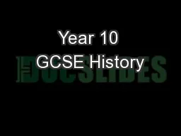 Year 10 GCSE History