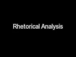 Rhetorical Analysis