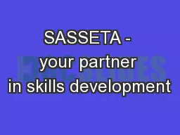 SASSETA - your partner in skills development