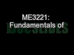 ME3221: Fundamentals of