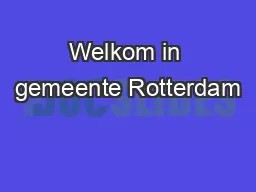 Welkom in gemeente Rotterdam