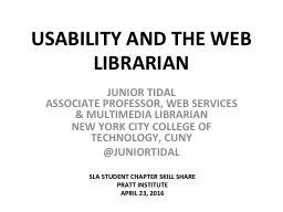 USABILITY AND THE WEB LIBRARIAN