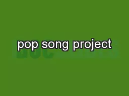 pop song project