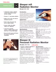 Radiation Safety RS Bleeper mR Radiation Monitor Model