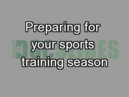 Preparing for your sports training season