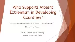 Who Supports Violent Extremism in Developing Countries?