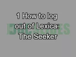1 How to log out of Lexica: The Seeker