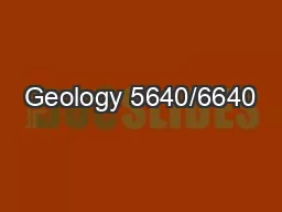 Geology 5640/6640