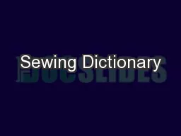 Sewing Dictionary
