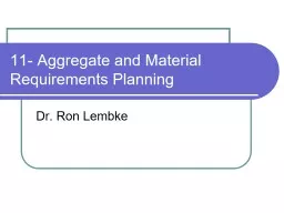 11- Aggregate and Material Requirements Planning