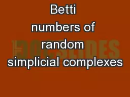 Betti numbers of random simplicial complexes