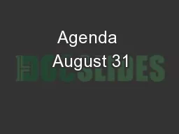 Agenda August 31