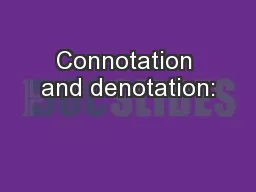 Connotation and denotation: