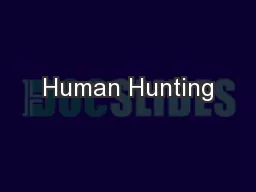 Human Hunting