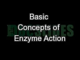 Basic Concepts of Enzyme Action