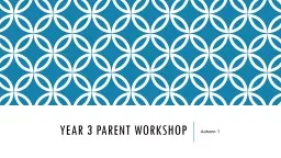 Year 3 Parent workshop