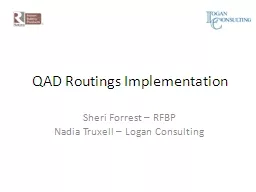 QAD  Routings Implementation