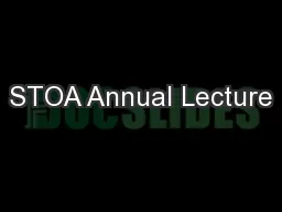 STOA Annual Lecture
