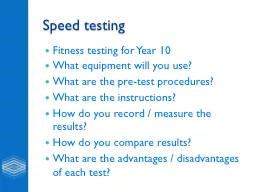 Speed testing